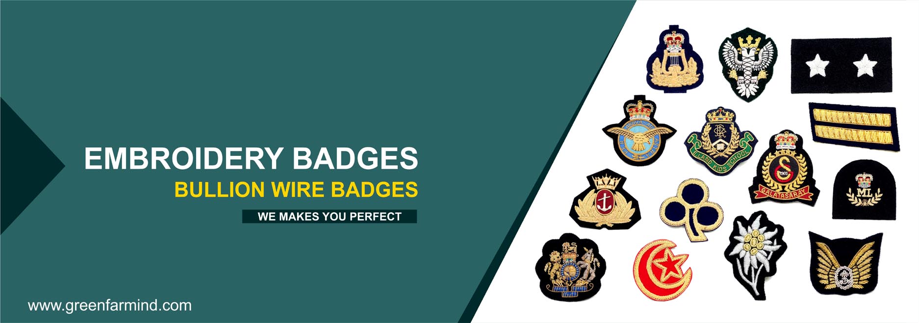 Bullion wire Badges